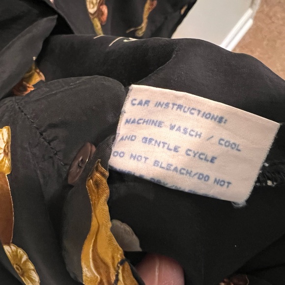 Bullock & Jones Black LARGE Shirt w/Fruits & Drinks Made In Italy 100% Cupro - Picture 6 of 7